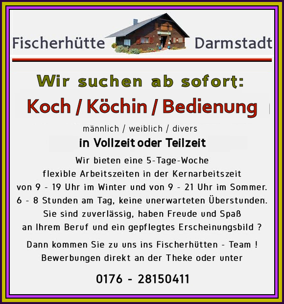 Jobangebote in der Fischerhütte Darmstadt